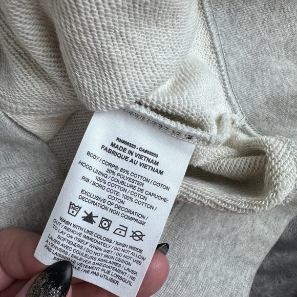 Nike Women’s DNA Stacked Swoosh Cropped Hoodie Gray White Size Small Comfort - Picture 7 of 9